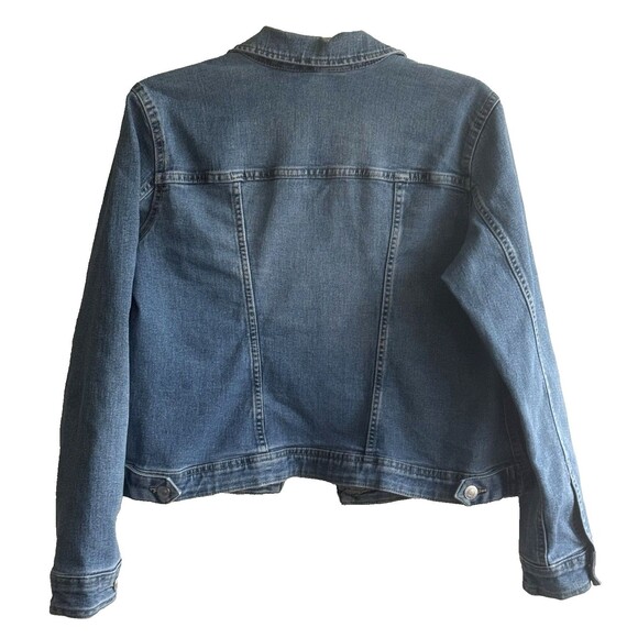 Vtg Sears Womens Roebucks Co Distressed Blue Jean Denim Trucker Jacket Western M - Picture 3 of 15